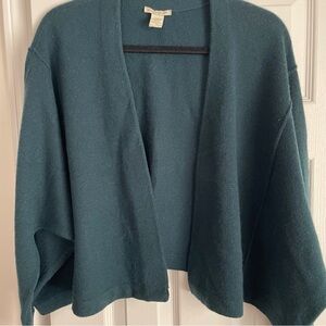White + Warren Deep green cashmere cardigan